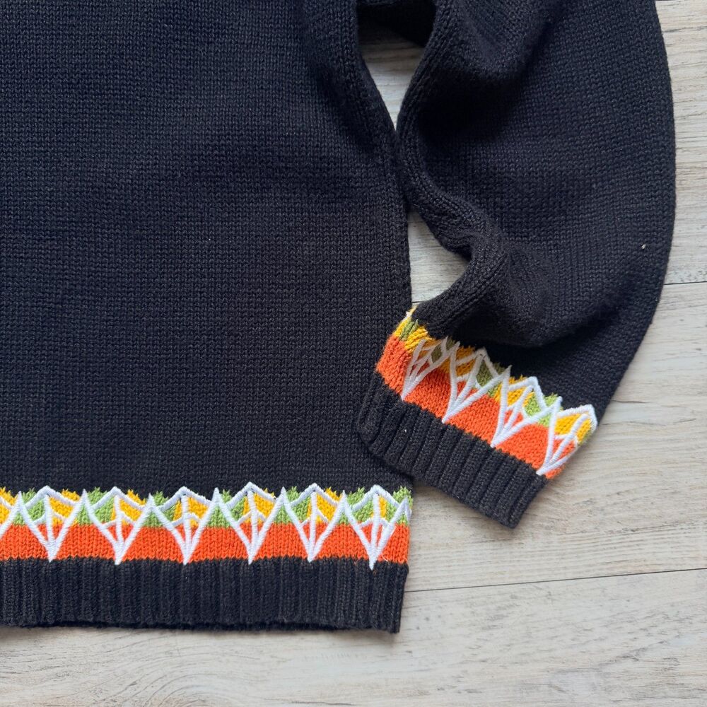 Vintage Halloween Sweater Cardigan Small 2001 Tiara International Ghost Pumpkin - Picture 9 of 13